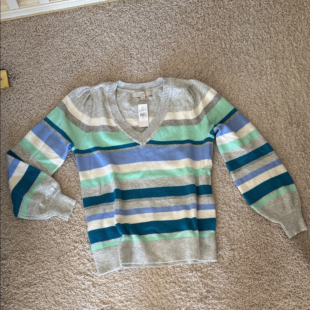 Striped V-Neck Sweater for Women